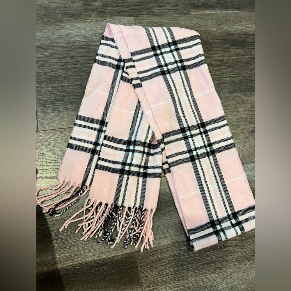 Pink Plaid Scarf